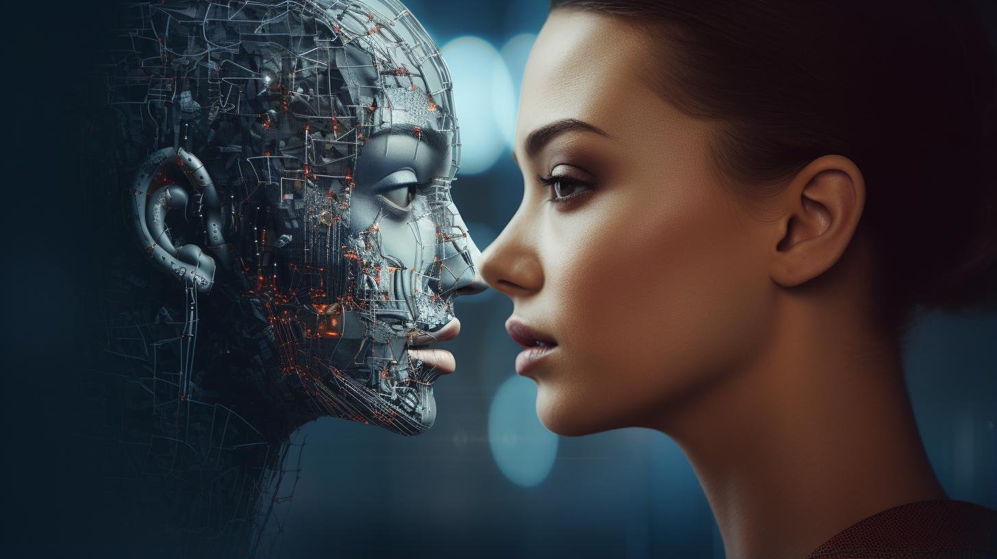 ai-deepfake-illustration-woman-and-robot-replica-side-by-side-comparison
