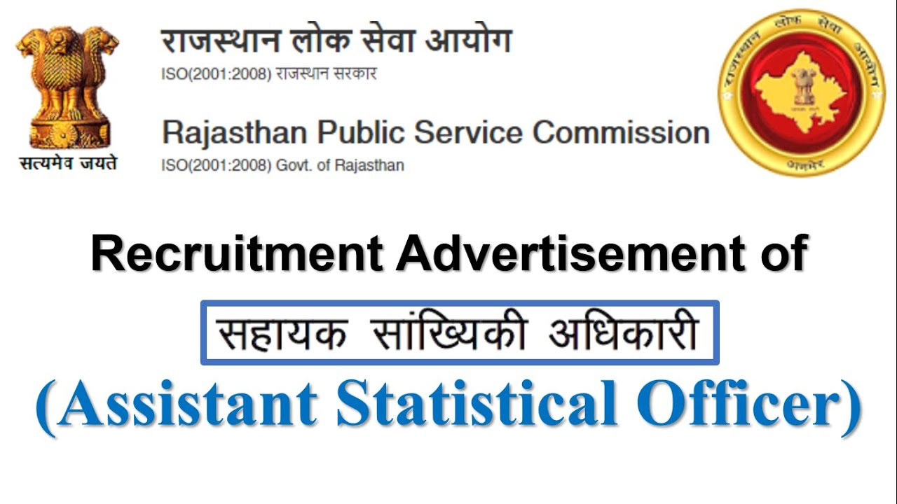Rajasthan RPSC Assistant Statistical Officer ASO Recruitment 2024